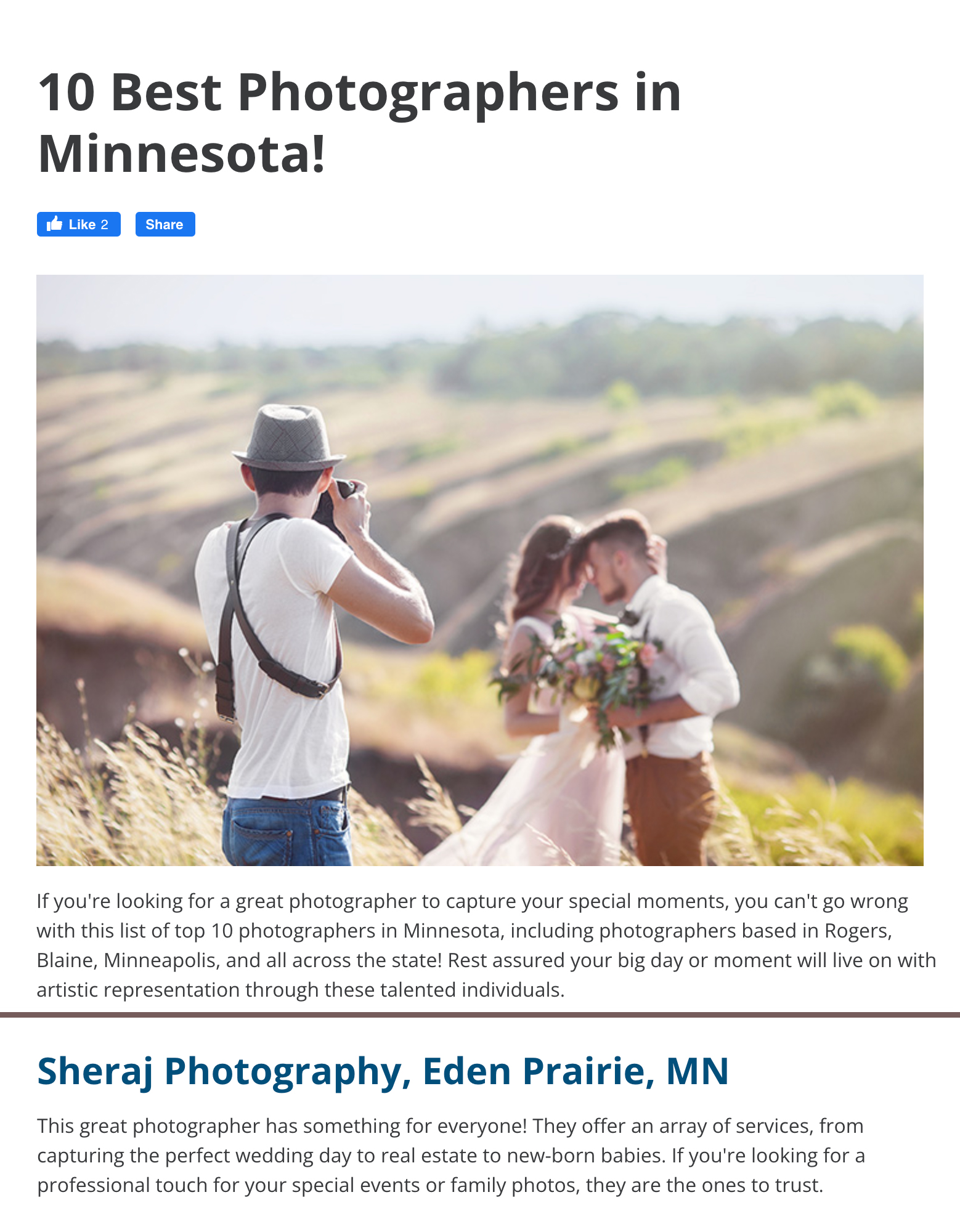 Top 10 Best Photographers in Minnesota